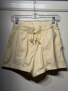 lululemon athletica Light Yellow  Drawstring Athletic Shorts